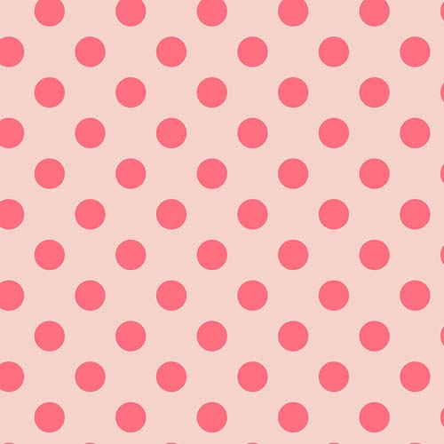 Neon True Colors - Neon Pom Poms - Nova - Coral dots on beige - Tula Pink