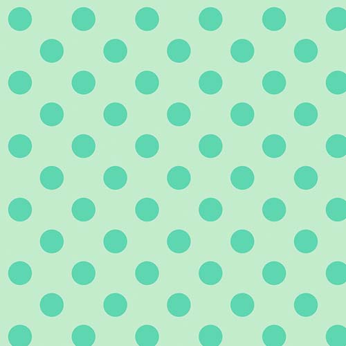 Neon True Colors - Neon Pom Poms - Spirit - Turquoise dots on green - Tula Pink