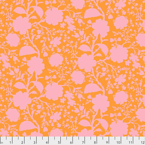 Tula's True Colors, WildflowerBlossom, pink on orange by Tula Pink