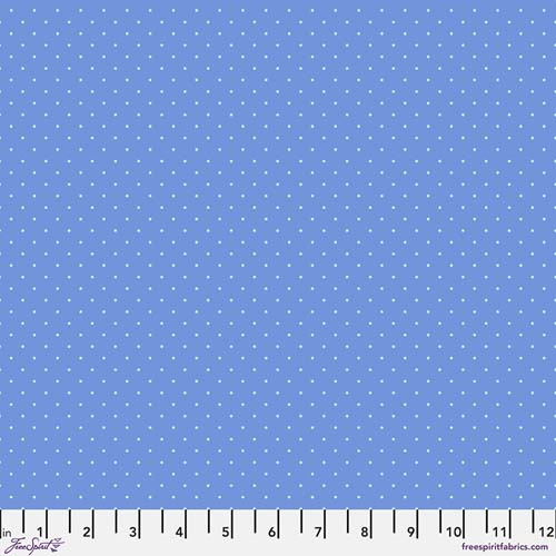 Tiny Dots - Bluebell by TulaPink - Blue background with aqua dots