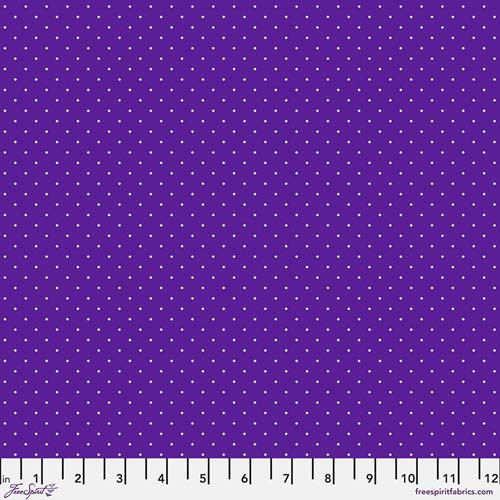 Tiny Dots - Opal by Tula Pink - aqua dots on purple