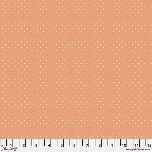 Tiny Dots - Peachy by Tula Pink - cream dots on peach