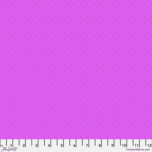 Tiny Dots - Thistle by Tula Pink - coral dots on red violet