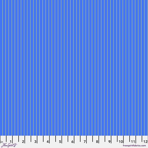 Tiny Stripes - Clarity by Tula Pink - light green stripes on dark blue