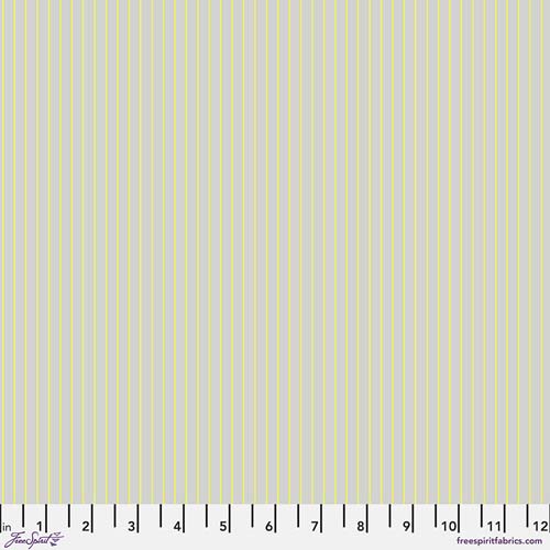 Tiny Stripes - Spark by Tula Pink - bright yellow stripes on gray