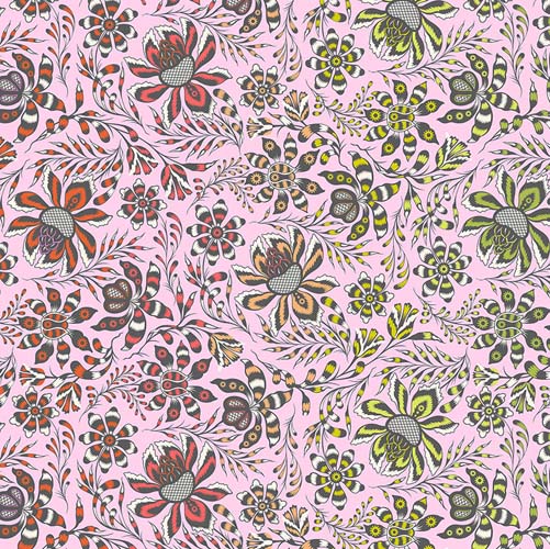 Roar! - Wild Vine - Blush - multi color floral on pale pink - Tula Pink