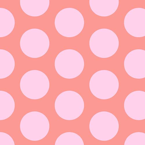Roar! - Dinosaur Eggs - Blush - Large pale pink dots on coral - Tula Pink