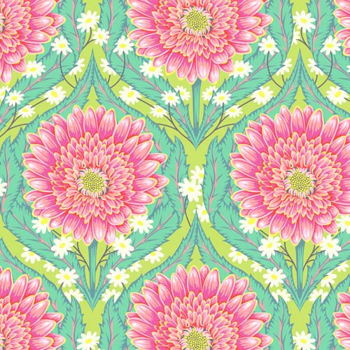 Untamed - Daisy and Confused - Moonbeam - large pink daisies - Tula Pink