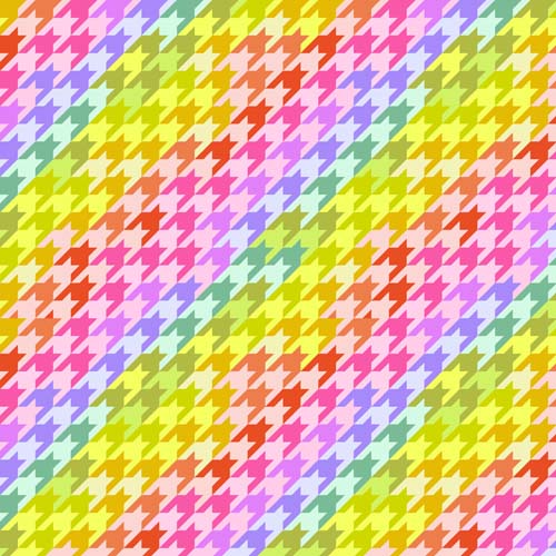 Untamed - Sweet Tooth - Moonbeam - lighter rainbow houndstooth - Tula Pink
