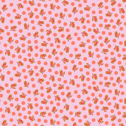 Untamed - Impending Bloom - Lunar - dots & buds on pink - Tula Pink