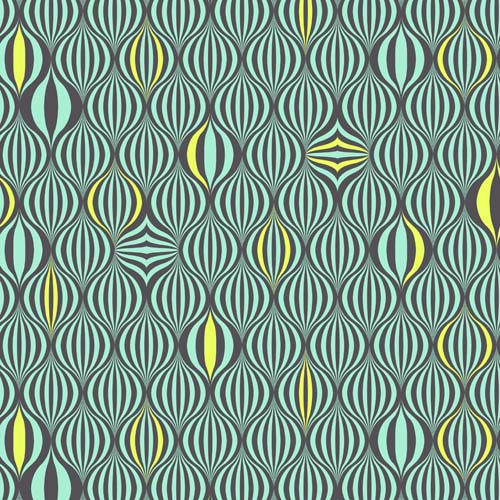 Untamed - Light the Way - Moonbeam - green & black geometric - Tula Pink