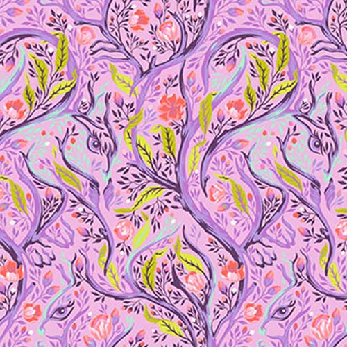 Full Moon Forest II - Branch Manager - Blossom - purple squirrels - Tula Pink
