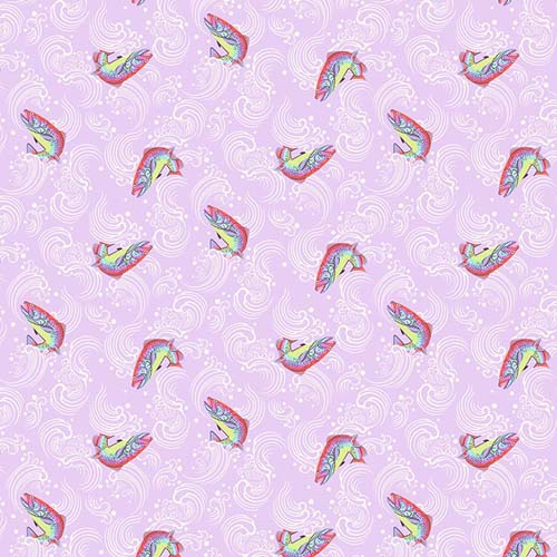 Full Moon Forest II - Sofishticated - Blossom - fish on purple - Tula Pink