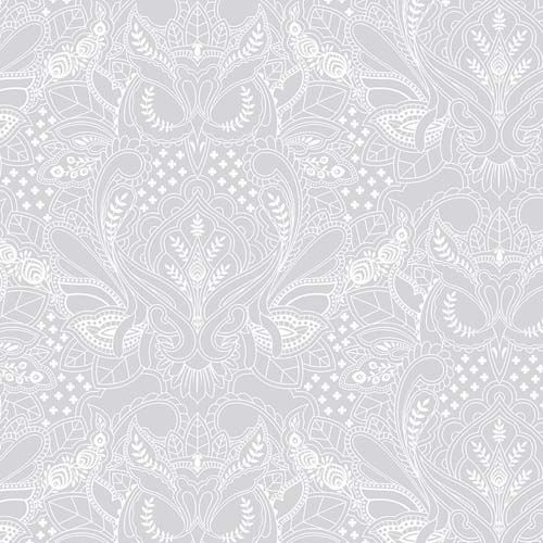 Tula's True Colors - GhostOwl - Whisper - white owl on gray - Tula Pink