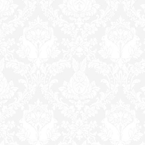 Tula's True Colors - GhostBunny - Paper - white damask on white - Tula Pink