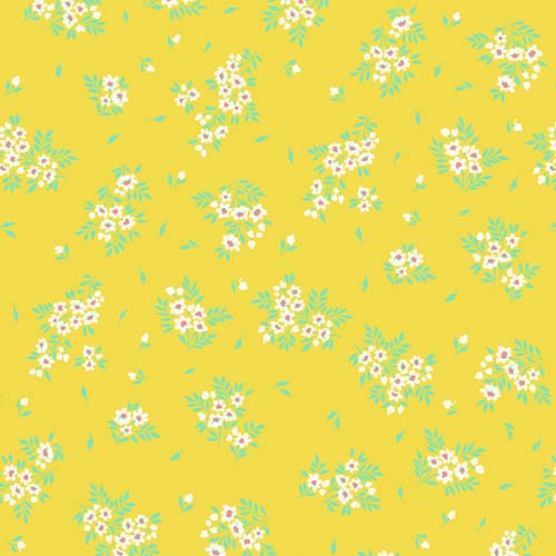Tula's True Colors - What a Ditz - Buttercup - flowers on yellow - Tula Pink
