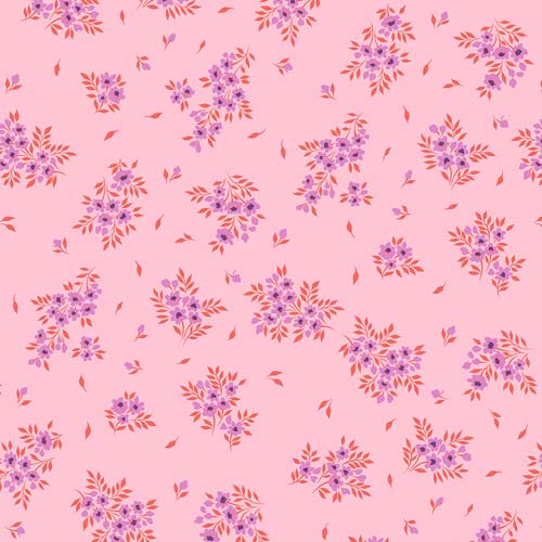Tula's True Colors - What a Ditz - Pinklemonade - flowers on pink - Tula Pink