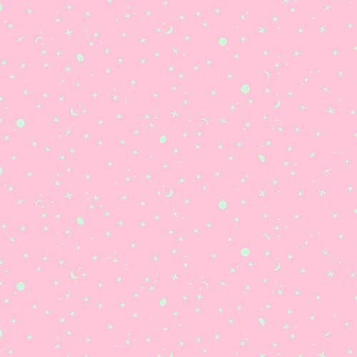 Tula's True Colors - SpaceSprinkles - Papaya - aqua on orange - Tula Pink