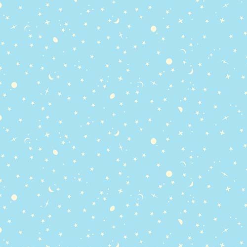 Tula's True Colors - SpaceSprinkles - Waterfall - white on blue - Tula Pink
