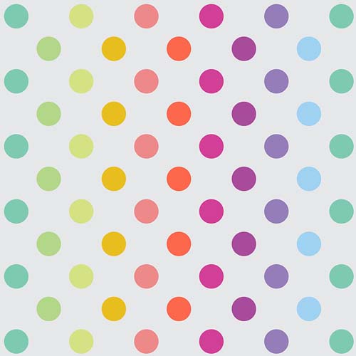 Tula's True Colors - Disco Poms - Whisper - colorful dots on lt gray - Tula Pink