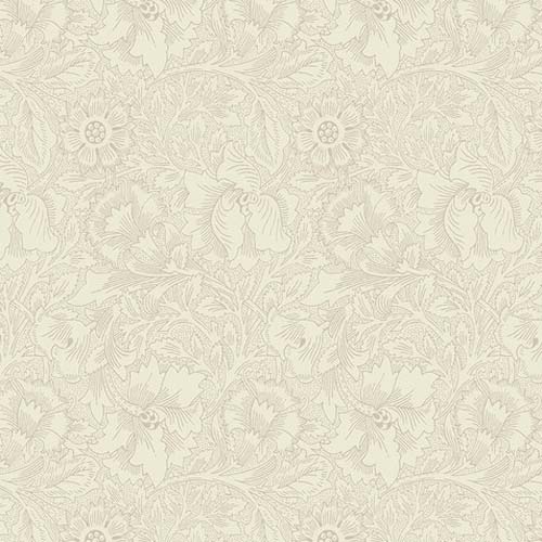 Original Morris - Poppy - Cream - tone on tone floral design