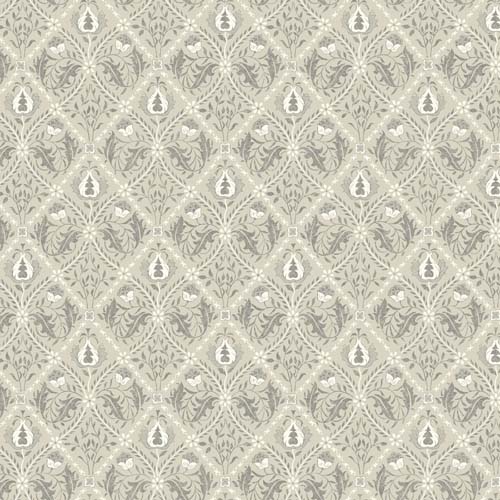 Original Morris - Pure Trellis- Linen - tone on tone floral trellis in cream/tau