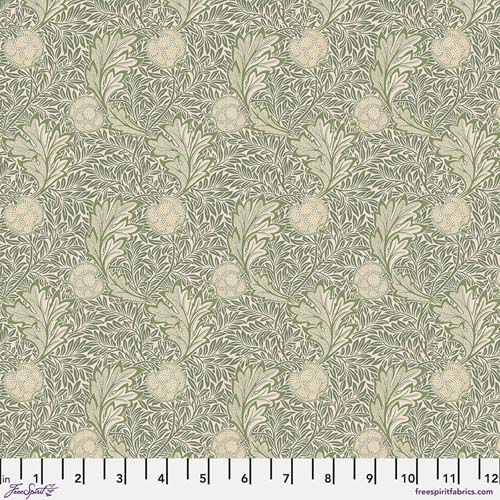 Thameside - Apple - Sage - Tonal apples and leaves on green