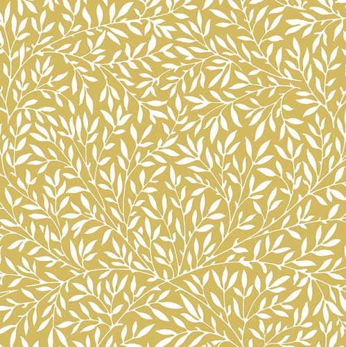 Leicester - Standen Lily - Yellow - White leaves on yellow - William Morris