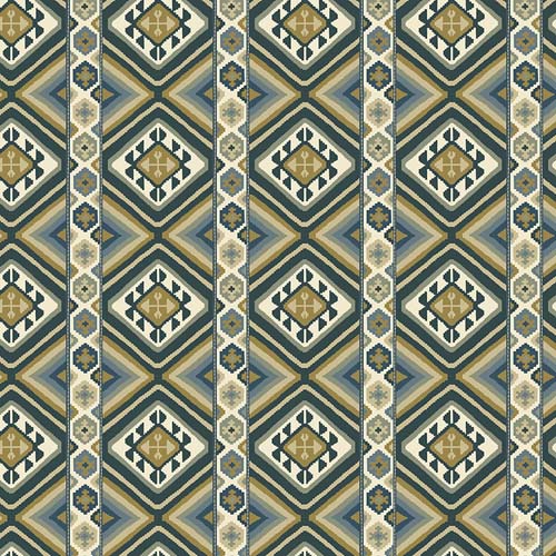 Emery Walker - Dorothys Kilim- Sunflower - geometric stripe - William Morris