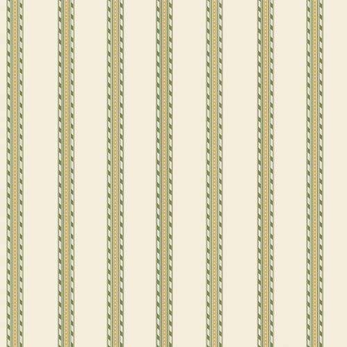 Emery Walker - Pinstripe - Twining Vine - Green & gold stripe - William Morris