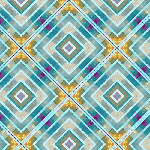 Mosaic - Lantern - Sparkle - cream, blue & yellow diamonds