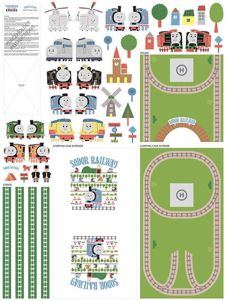Thomas & Friends - felt PANEL- 40 x 54 -   Sodor railway