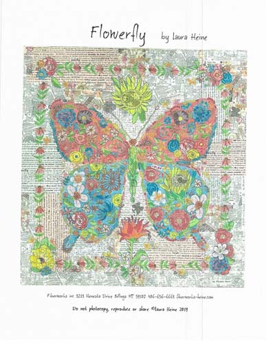 Flowerfly - A Butterfly Collage Pattern - by Laura Heine