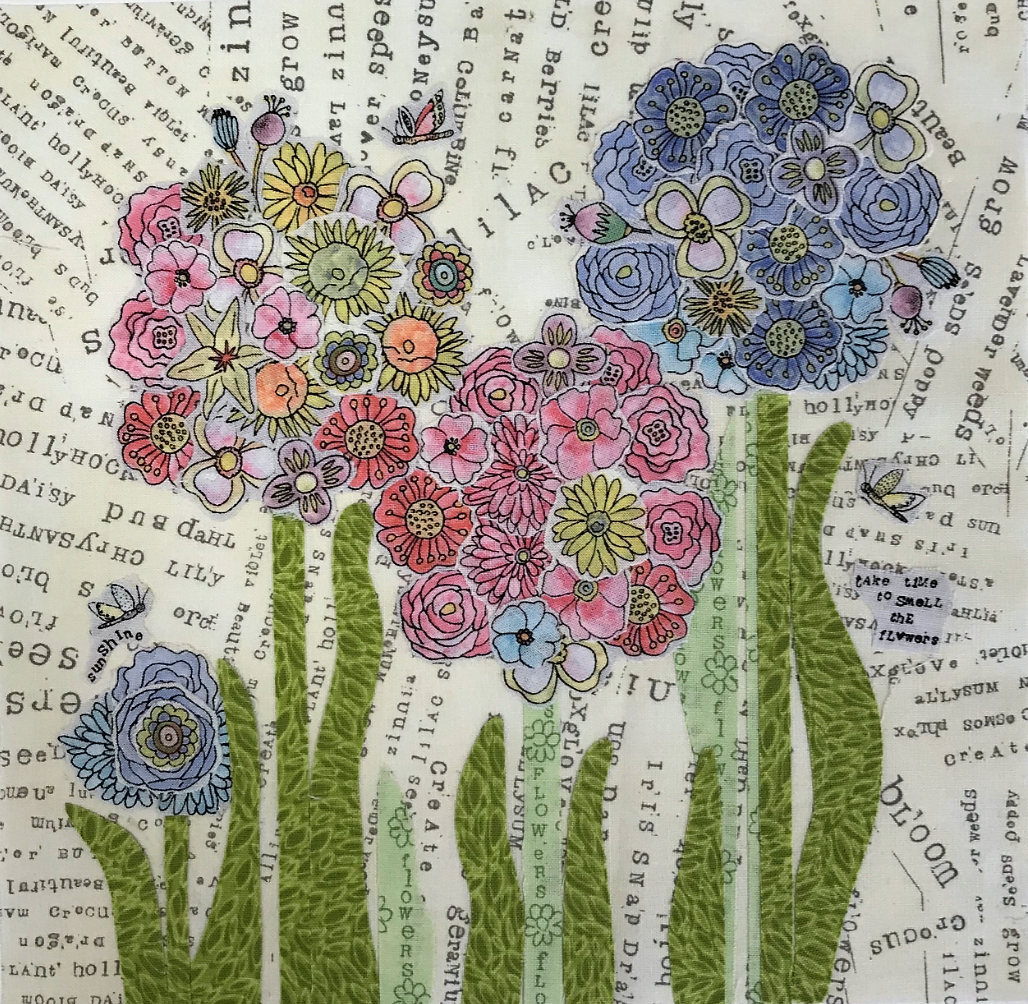 Whatevers! #21 Allium Collage Pattern - 8 inch block by Laura Heine