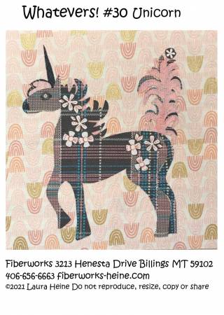 Whatevers! #30 - Unicorn Collage Patternby Laura Heine - 8 inch square