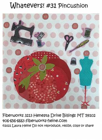 Whatevers! #31 Pincushion Collage Pattern by Laura Heine - 8 inch block