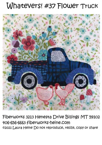 Whatevers! #37 -  Flower Truck Collage Patternby Laura Heine - 8 inch square