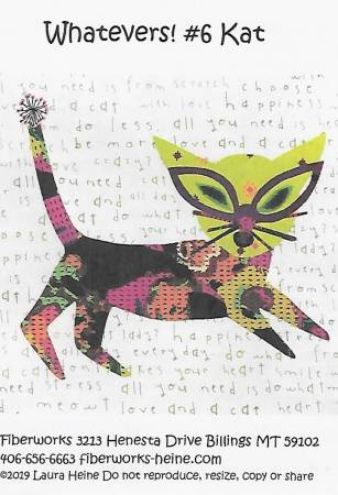 Whatevers! #6 Kat-8in. Finished Block by Laura Heine of Fiberworks FWLHW