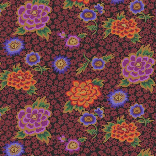 Charlotte - Dark - bright flowers on black - Feb.2022 - Kaffe Fassett coll.