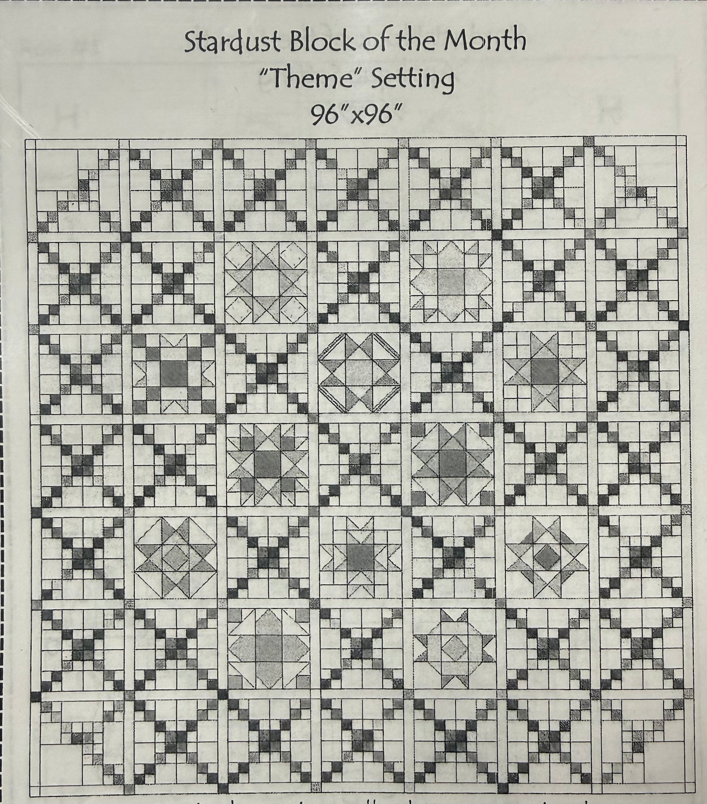 Stardust - BOM - Pattern for 12 sampler blocks 12-in finished.If Using "Th