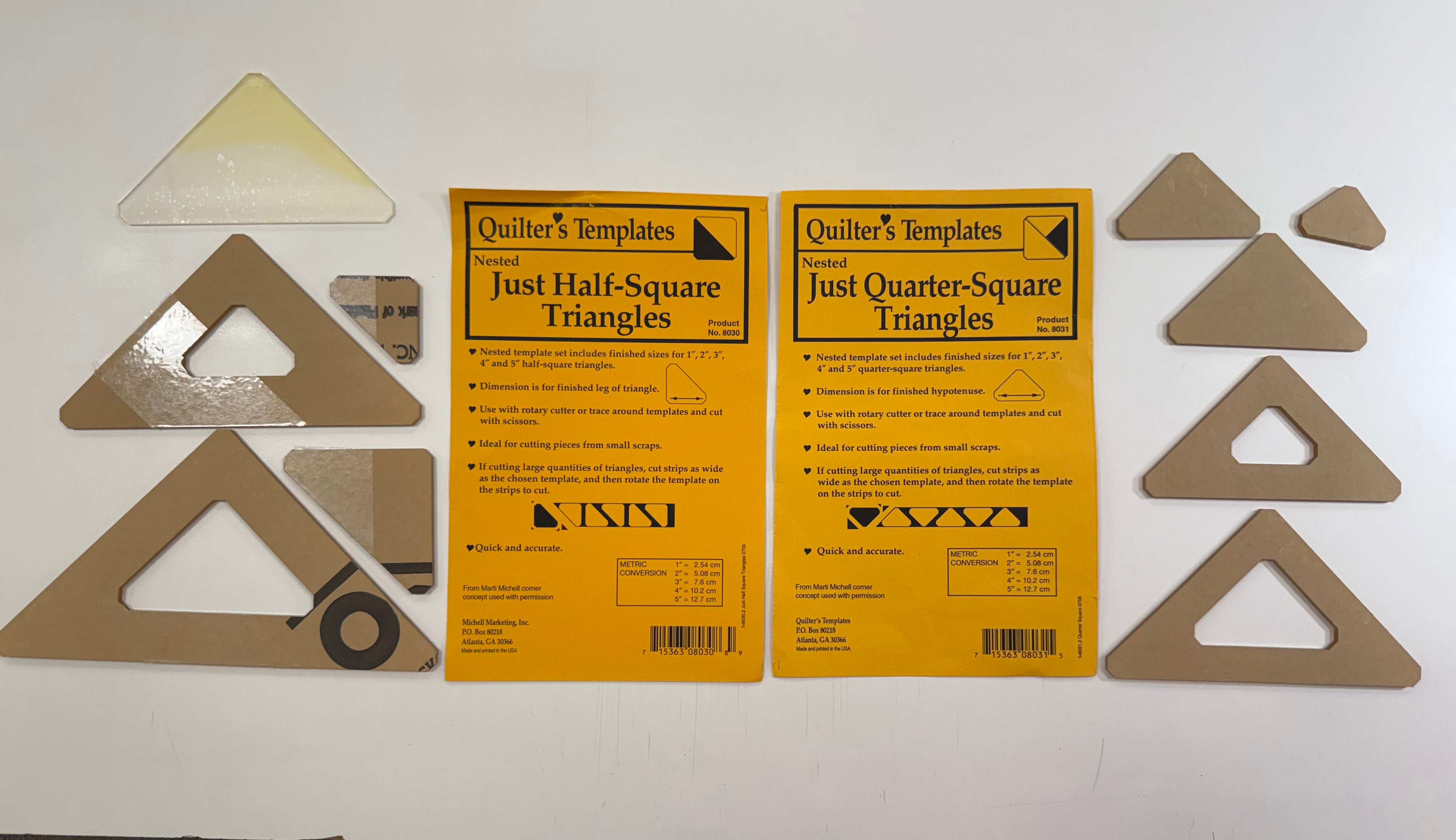 Quilter's Templates - Just Half-Square triangles & Quarter-Square triangles