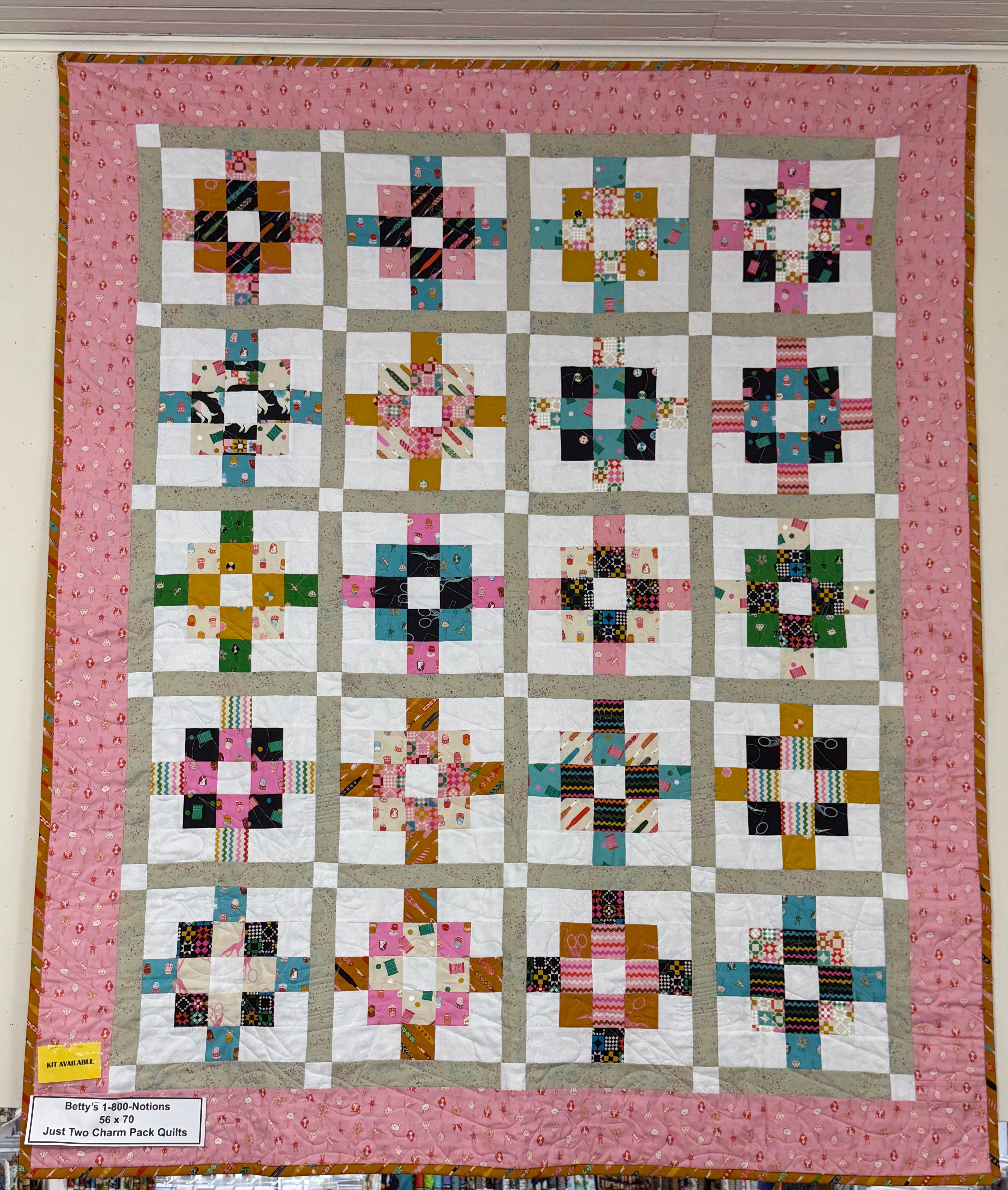 Betty's 1-800-Notions Quilt Kit - 56 x 70