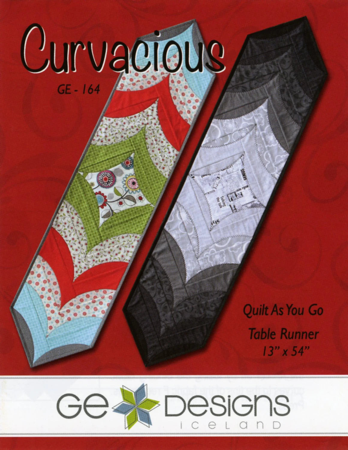 Curvacious - table runner - Quilt As You Go - 13 x 54  by GE Designs