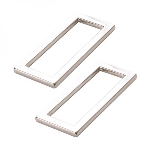 Rectangle Rings - Nickel - 2 - 1.5 inch flat rectangle rings byAnnie.com