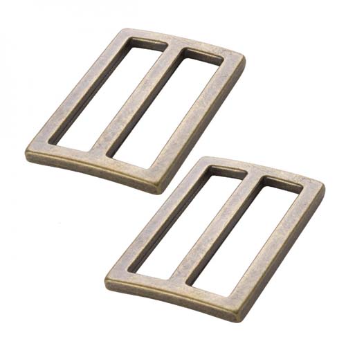 Widemouth Slider-Antique Brass - 2 - 1.5 inch flat widemouth sliders byAnnie.com
