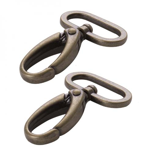 Swivel Hooks -Antique Brass - 2 - 1.5 inch swivel hooks byAnnie.com