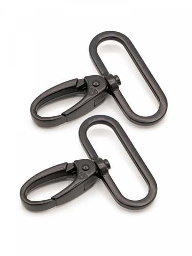Swivel Hooks - Black Metal  - 2 - 1.5 inch swivel hooks byAnnie.com