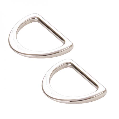 D Ring - Nickel - - 2 - 1 inch  flat D rings byAnnie.com