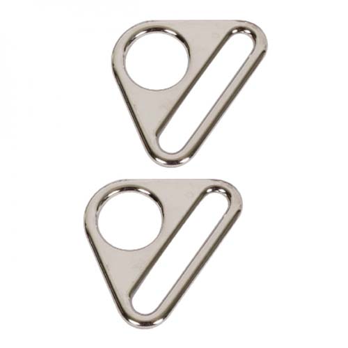Triangle Rings - Nickel  - 2 - 1 inch triangle rings byAnnie.com