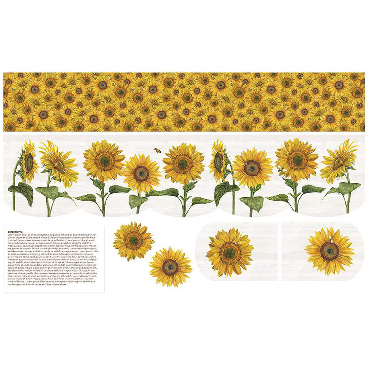Mantel Runner of the Month - September - Sunflowers PANEL 36x56